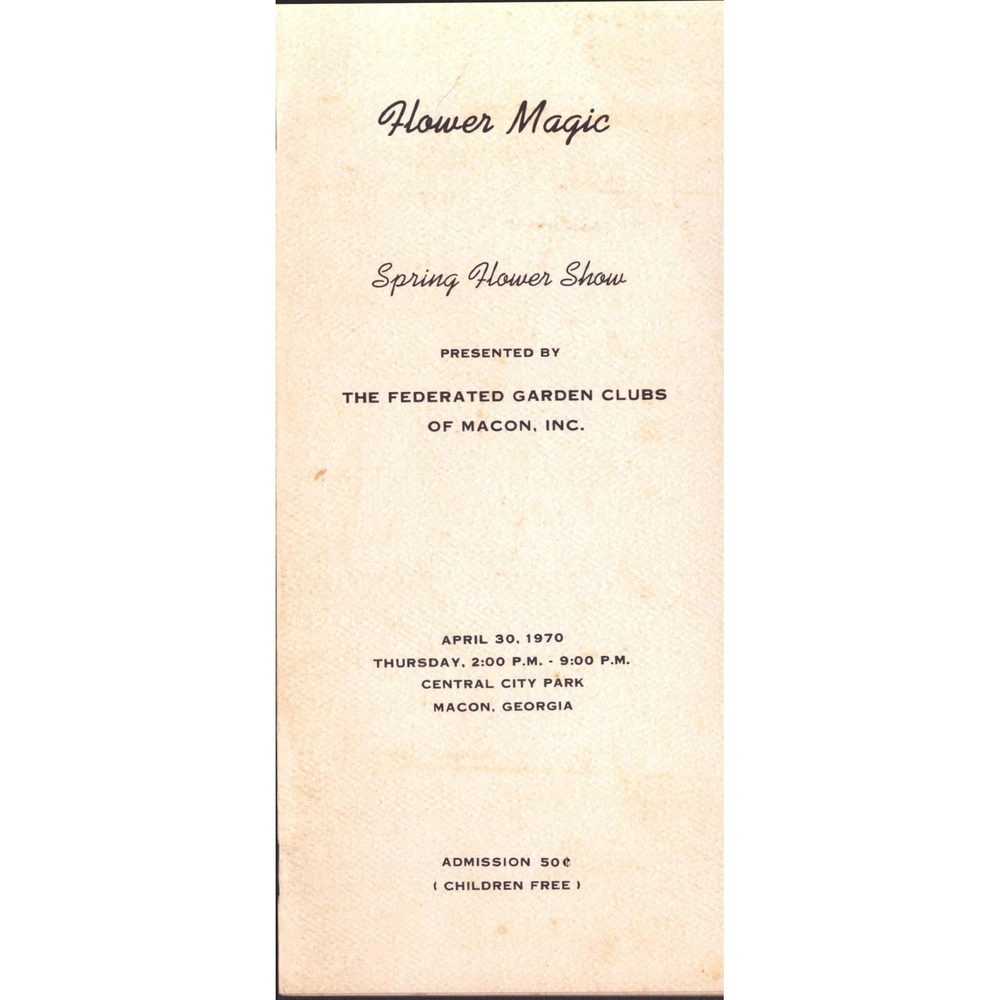 Vintage 1970 Flower Magic Spring Flower Show Program Macon Georgia Garden Club - Picture 1 of 3
